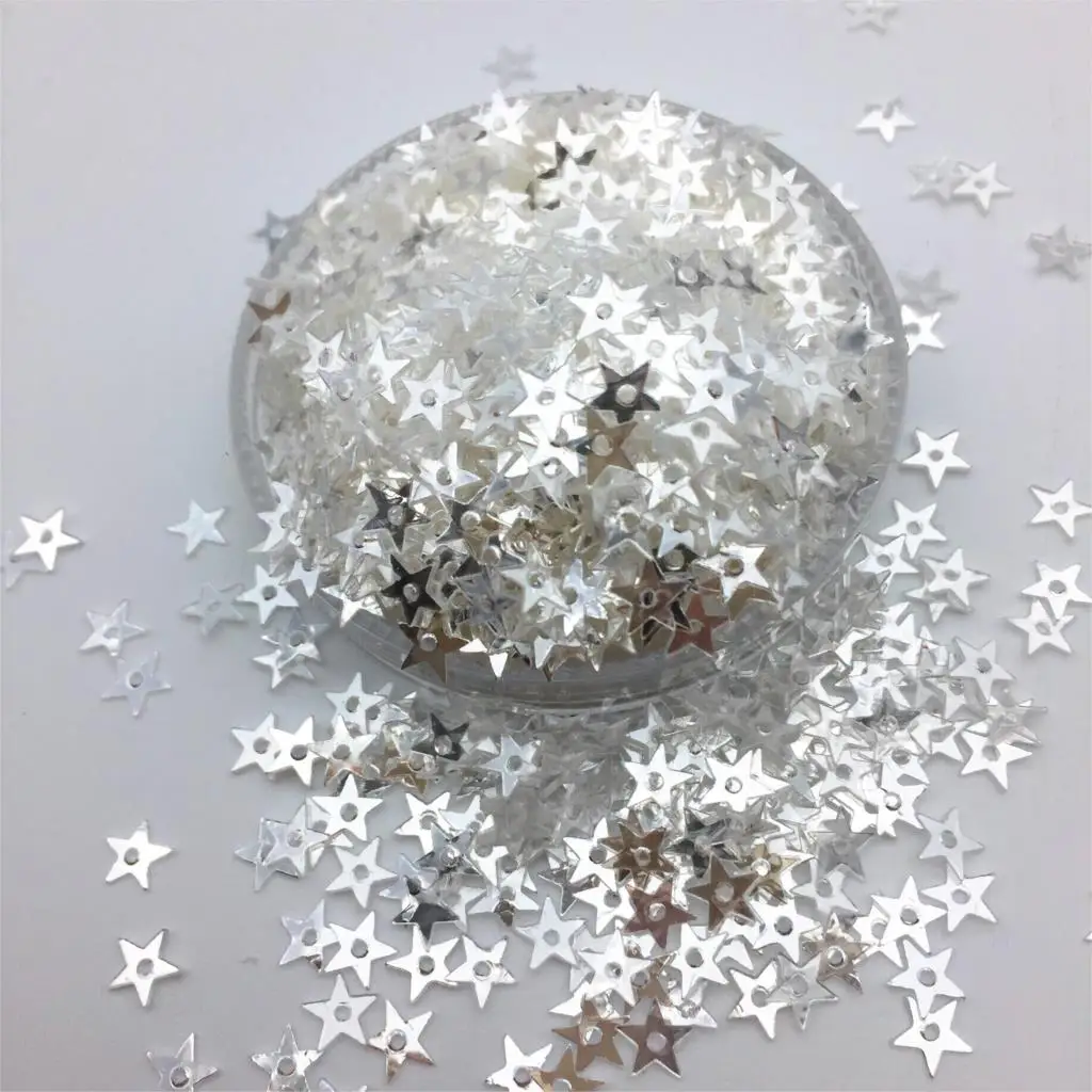 Пайетки плоские со звездами 50 г/лот 5 мм|star sequins|sequin loosesequin paillette |