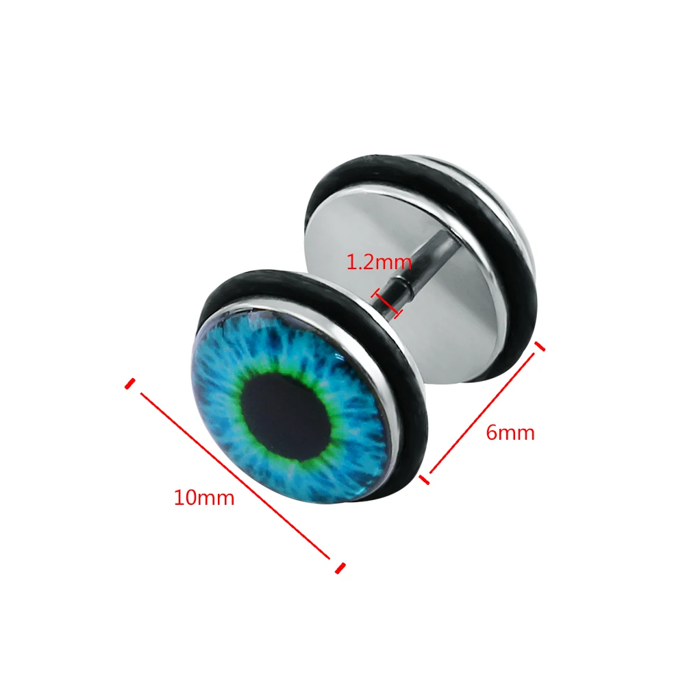 1 Pair Evil Eye Stud Earrings Punk Ear Piercing Stainless Steel Women Men Body Jewelry orecchini donna | Украшения и аксессуары