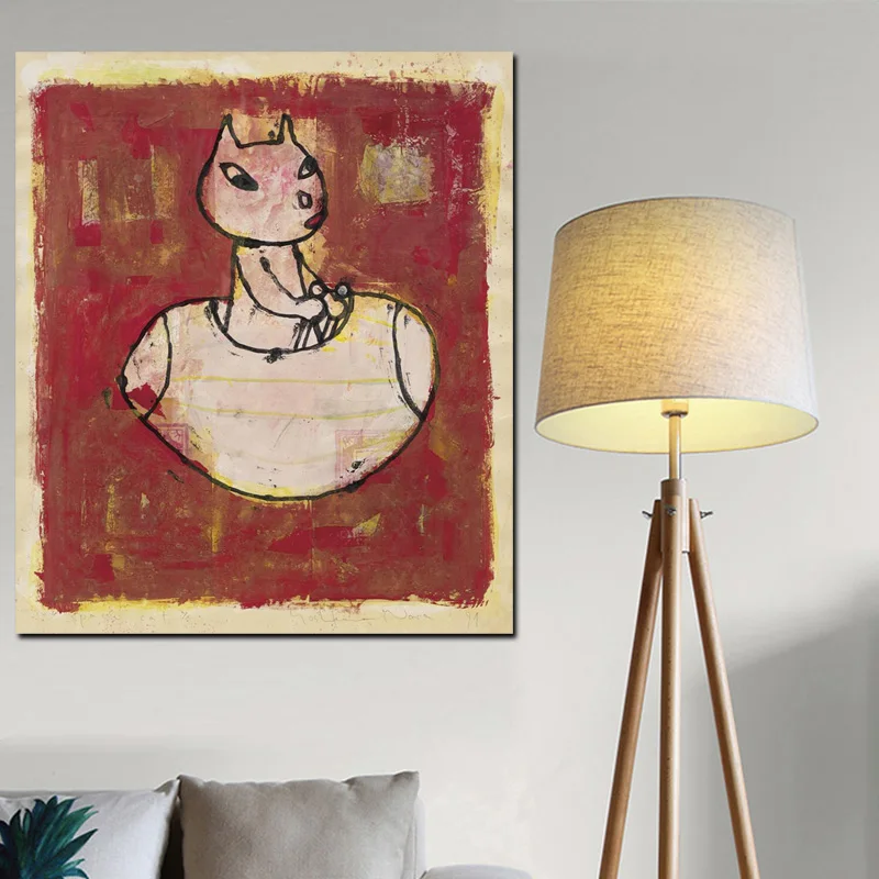 Print Canvas Pop Art Yoshitomo Nara Cartoon Sleepwalking Doll Drawing Japanese Painting Pictures Poster For Baby Kids Room Decor | Дом и сад