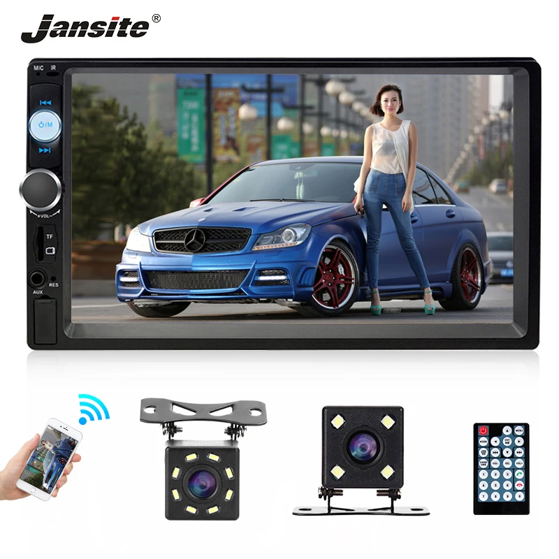 Jansite 7 &quotFull HD 1080P автомобильное радио MP5 плеер DVD с 8LED подсветкой задняя камера