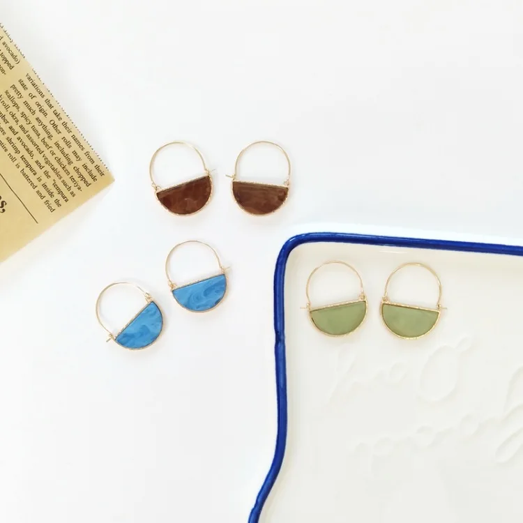 2019 Новые Простые индивидуальные полукруглые Висячие серьги для женщин и девочек