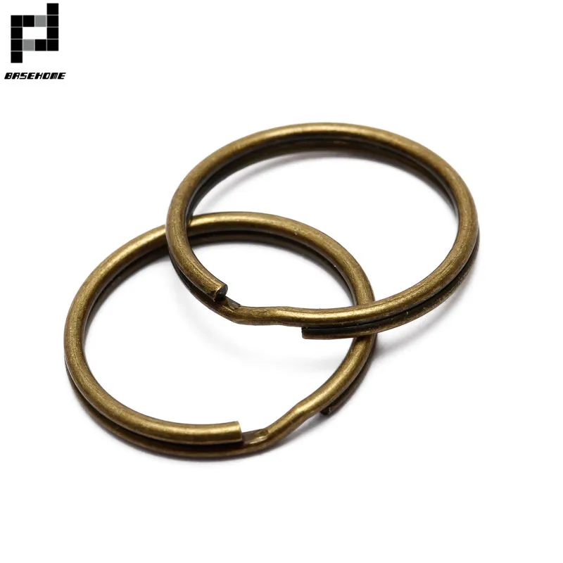 

BASEHOME 50pcs/lot 16mm/20mm/25mm Keychain Circle Keyring Findings Fit DIY Keychain Rings Circles Accessories