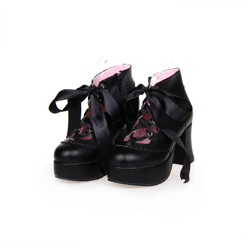

Princess sweet lolita shoes Japan's sweet LOLITA shoes high heel and coarse ribbons lace princess soft sister shoes pu8030
