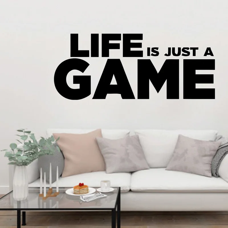 

Life is JUST a GAME Wall Decal Quote Living Room Home Decor Gamer Vinyl Stickers Wallpaper Boys Bedroom Removable Art Mural G58