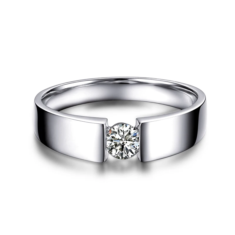 ZOCAI 0 30 CT CERTIFIED SI/H/VG бриллиантовое обручальное кольцо для мужчин с круглой огранкой
