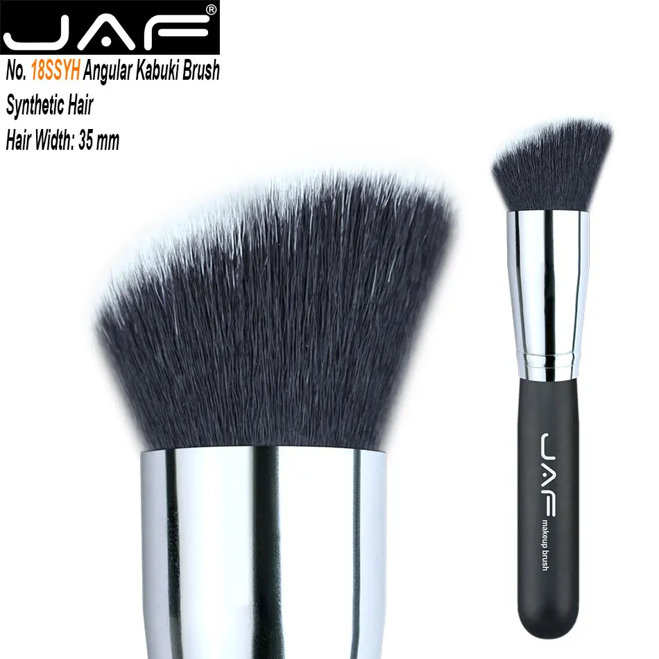 Black 18SSYH JAF 18SSYH угловая кисть Кабуки для растушевки тонального крема для полировки кремовых румян или бронзатора на коже - Handle Color: Black 18SSYH