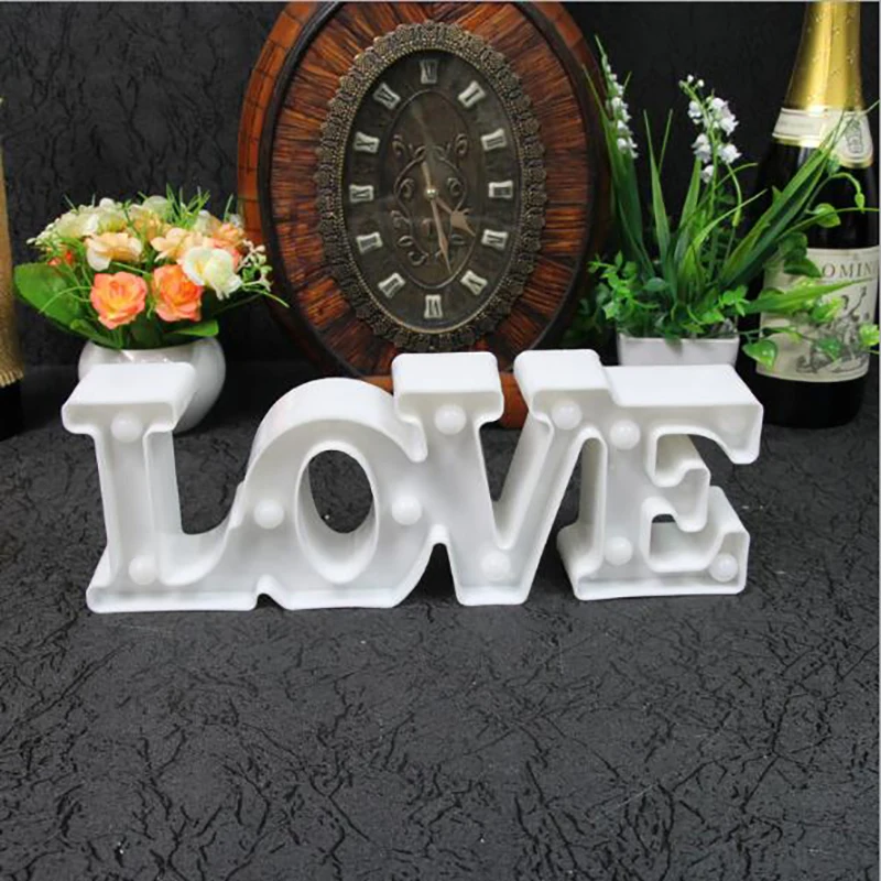 3D Любовь буквы сердце ночник реквизит для украшения вечеринки свет лампы