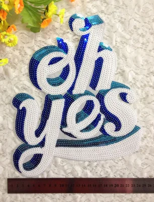 Вышитые термоклейкие нашивки FFLACELL для одежды модные блестки надпись deal with it