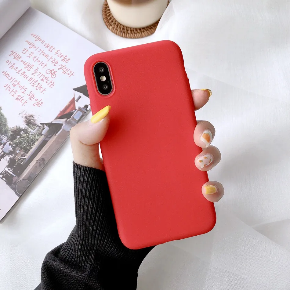 Красный Для Redmi K20/Xiaomi 9T Pro Чехол сплошной цвет мягкий однотонный чехол для Redmi 7 Note 6 Pro 5 Plus S2 Go Ультратонкий матовый силиконовый чехол - Цвет: Красный