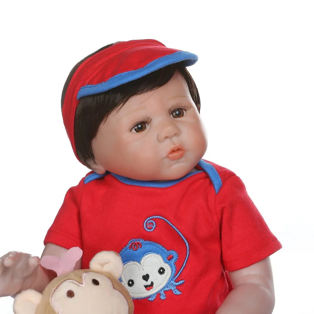 NPK 48 см bebe Кукла Новорожденный ребенок мальчик всего тела силиконовые игрушки для