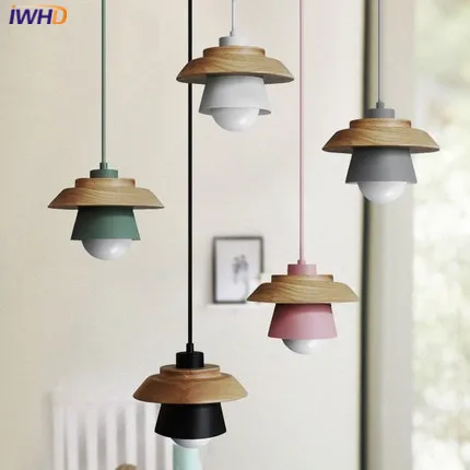 Современная светодиодная Подвесная лампа деревянные светильники столовая