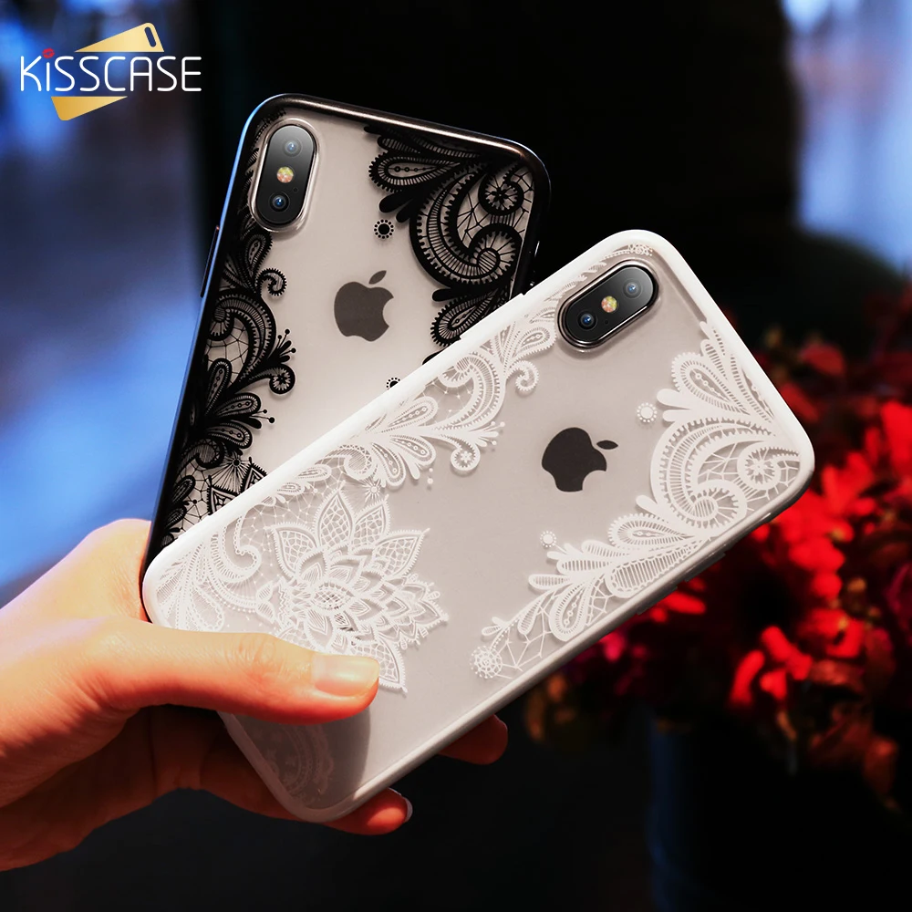 Kisscase телефон Чехлы для iPhone 6 S плюс 7 Plus 5 5S SE Роскошные кружевные цветы TPU чехол на