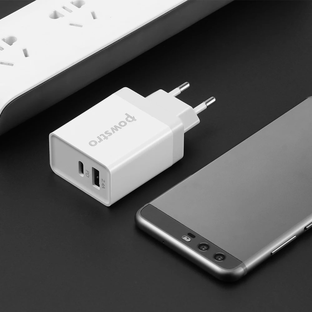 Зарядное устройство Powstro сетевое с разъемом Type C 30 Вт|charger adapter|phone charger adapterwall |
