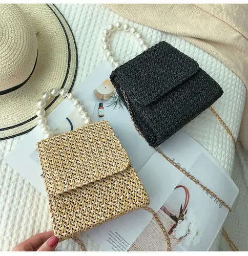 Женская Плетеная соломенная сумка сумочка из ротанга на лето 2019 | Сумки плечо