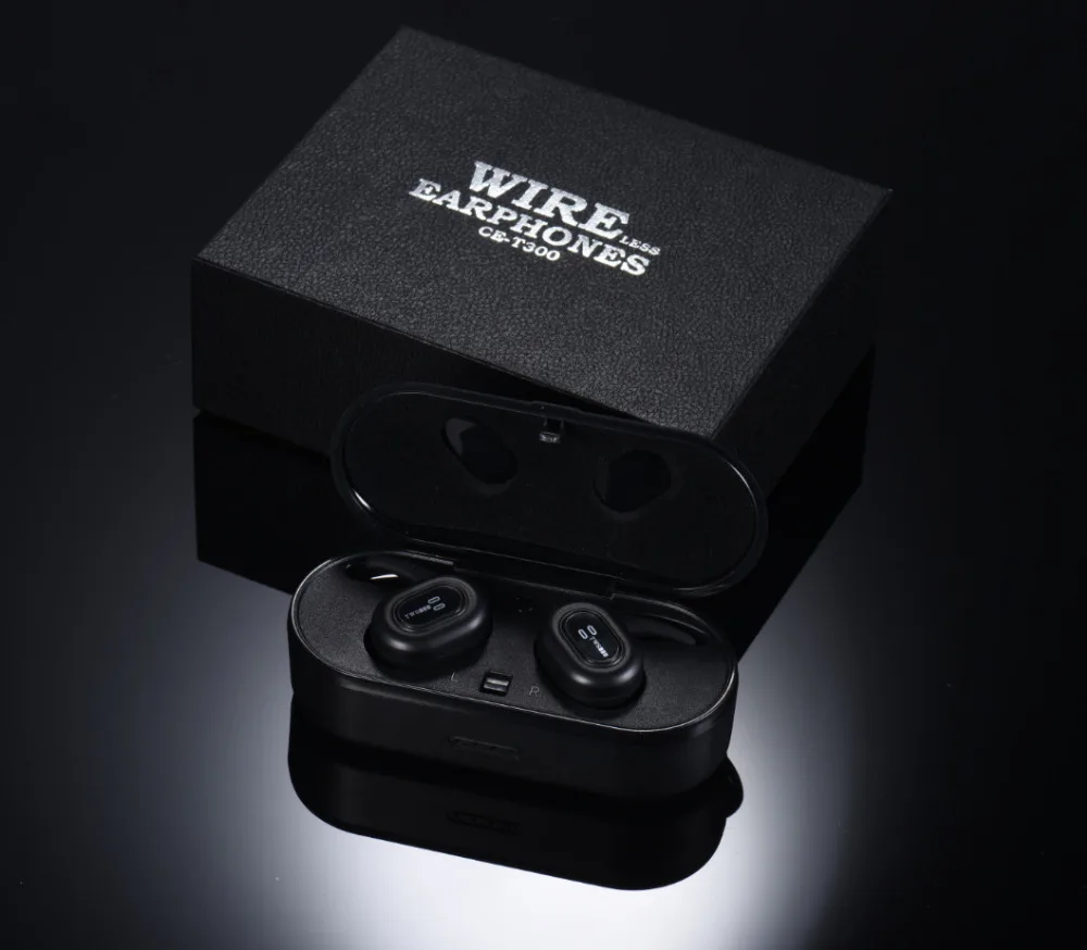 T300 TWS Bluetooth Earphone True Wireless Stereo Earbud Waterproof HD Communication Headset Sport Earphones With Mic for Phone |