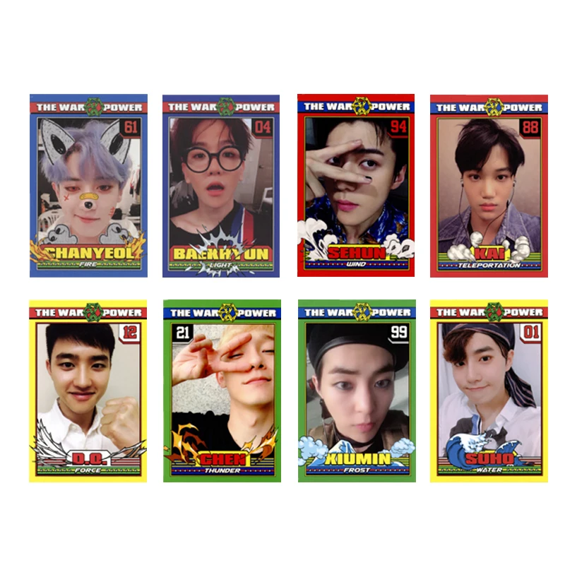 Youpop KPOP EXO THE WAR 4th The power of Music Album фото карта хип-хоп самодельные бумажные карты автограф Фотокарта XK481