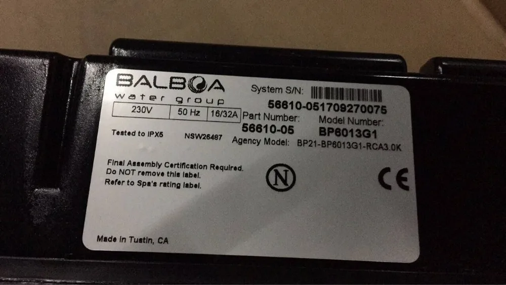 

Balboa BP6013G1 Control Box pack for one pump hot tub spa