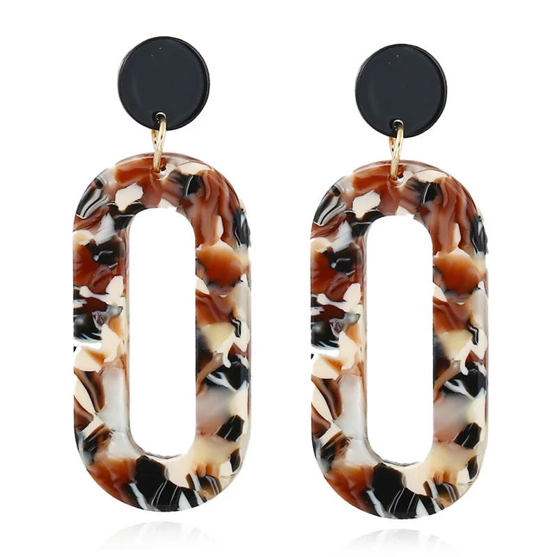 LNRRABC Fashion earrings Geometric Statement Long Acrylic Pattern Earring Unique 1Pair New Arrival 2018 Coffee Allergy Free Blue | Украшения