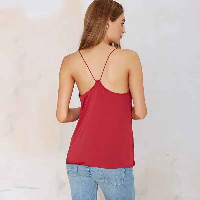 Женский топ на бретелях Camisetas Tirantes Mujer летняя сексуальная Базовая однотонная