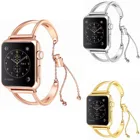 Женский браслет для часов Apple Watch 38 40 мм 42 44 мм, регулируемый браслет из нержавеющей стали с подвеской для iWatch SE 6 5 4 3 2 1
