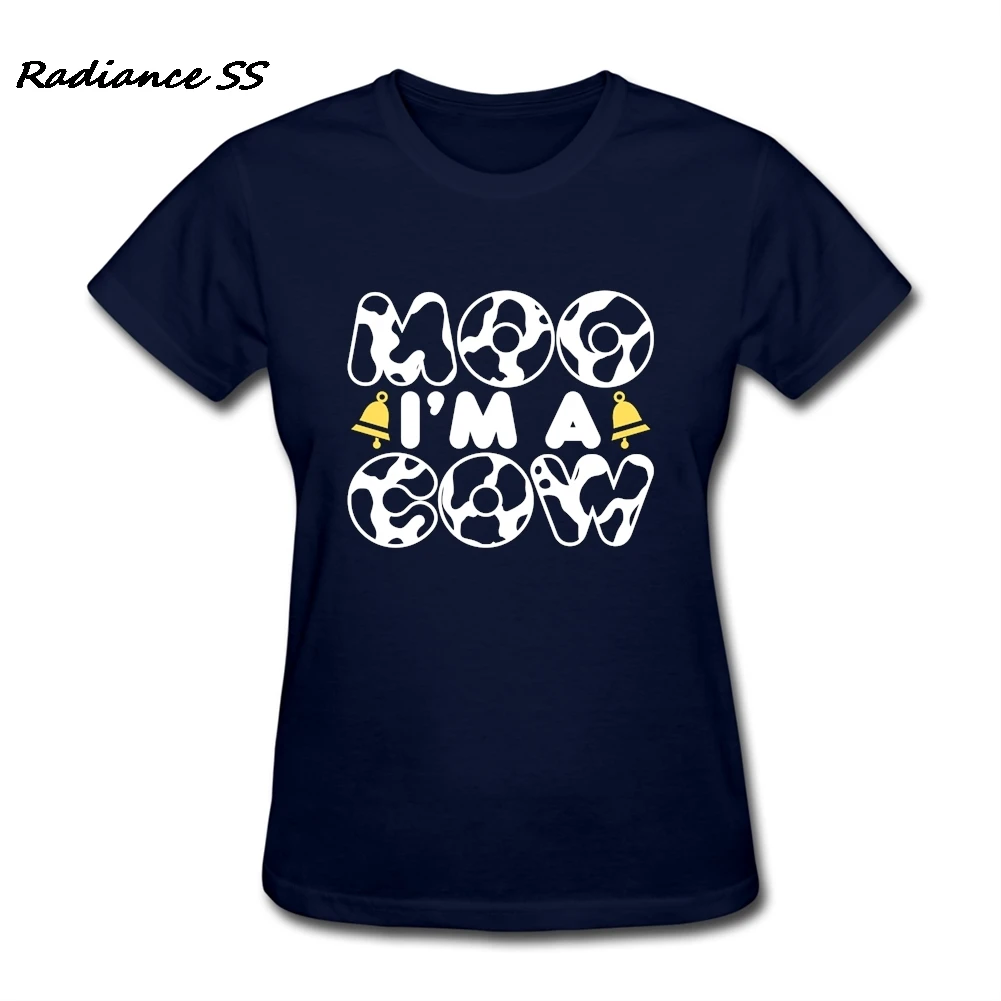 Новинка женские футболки на заказ Moo I'm A Cow Классическая футболка костюм