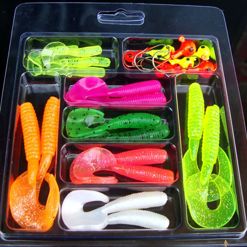 Набор мягких рыболовных приманок набор крючков с 8 свинцовыми джиг-головками для