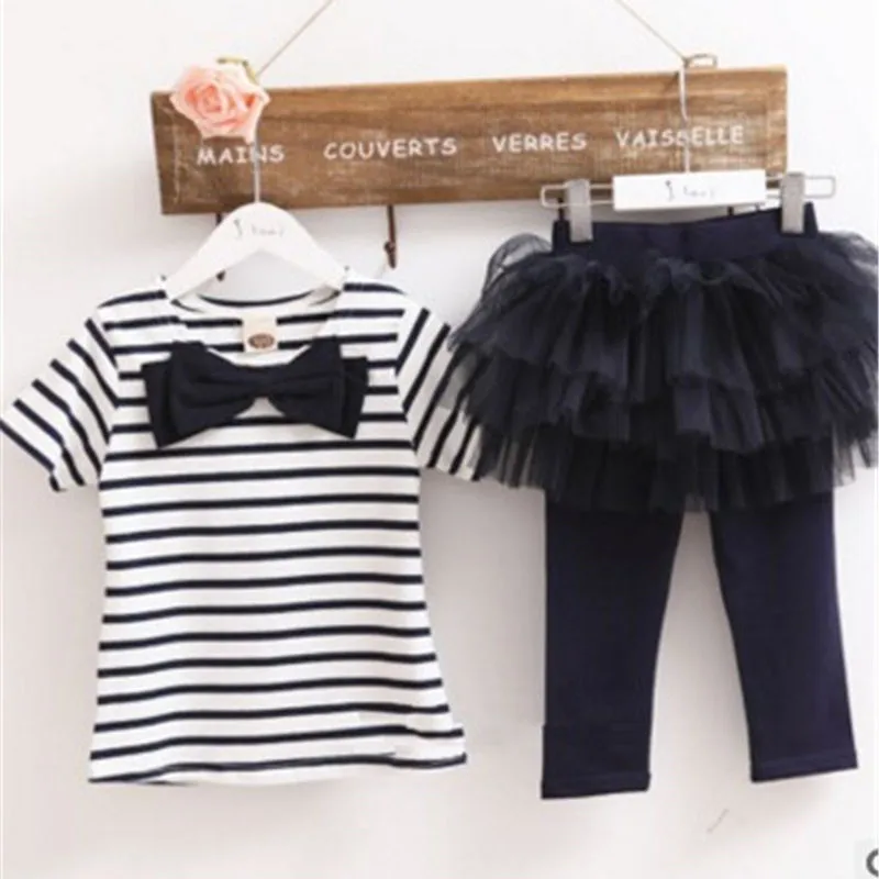 Хлопковый пуловер в полоску для новорожденных Vetement Enfant Conjunto Infantil штаны девочек