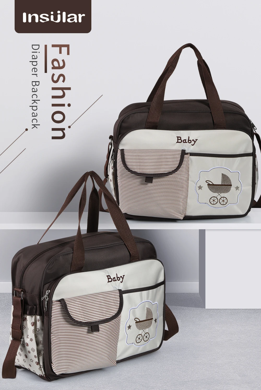 Multi-function сумка для мам пеленки сумка Рюкзак Baby Care Подгузники Сумки водостойкие мода и прочный большой емкости