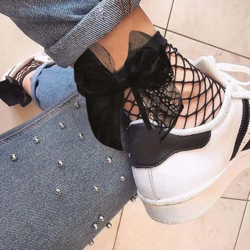 Женские летние носки 1 пара сетчатые высокого качества с рюшами кружевные