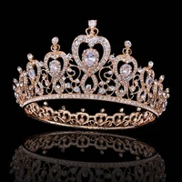 european style crystal pageant tiaras wedding bridal crystal zircon crown headband headpieces hair jewelry birthday party crowns