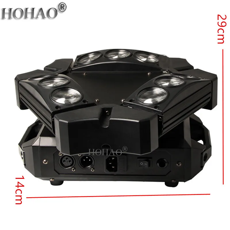 HOHAO 2X продаж высокое Яркость 9X12 Вт RGBW 9 птицы перемещения луча света диско