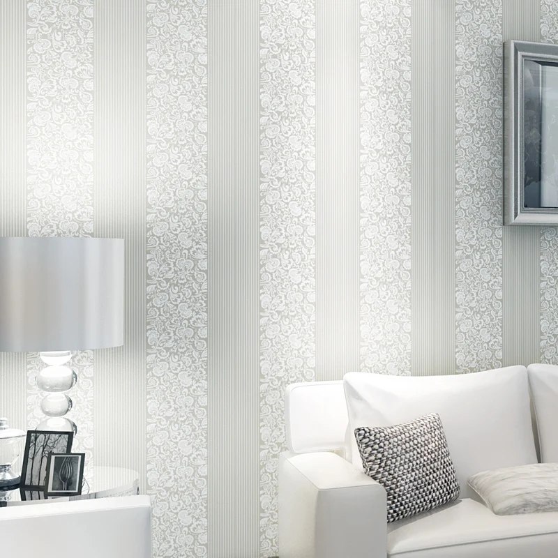 Простые европейские обои в полоску для гостиной ТВ фон большие площади полные