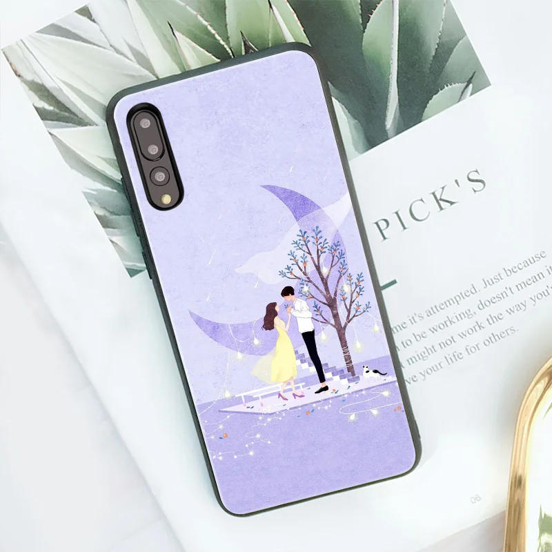 Для huawei Honor V20 чехол для huawei P20 чехол Mofi для huawei P20 Lite Nova 3E 3 3I 4 Honor 8X Max чехол с мультяшным котом лимоном - Цвет: 11
