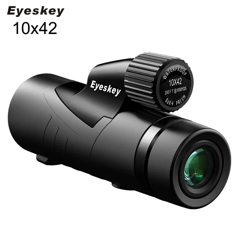 Монокуляр Eyeskey 10х42 с полностью многослойным покрытием Bak4 Prism оптический телескоп