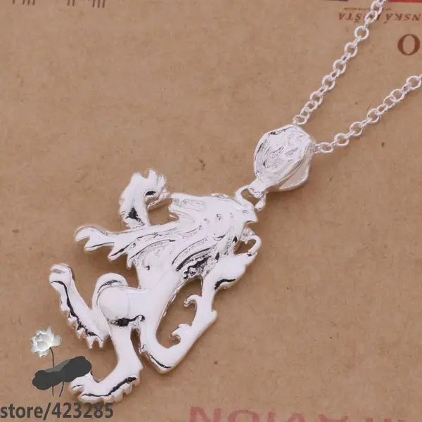 Женское ожерелье из серебра 925 пробы, с подвеской