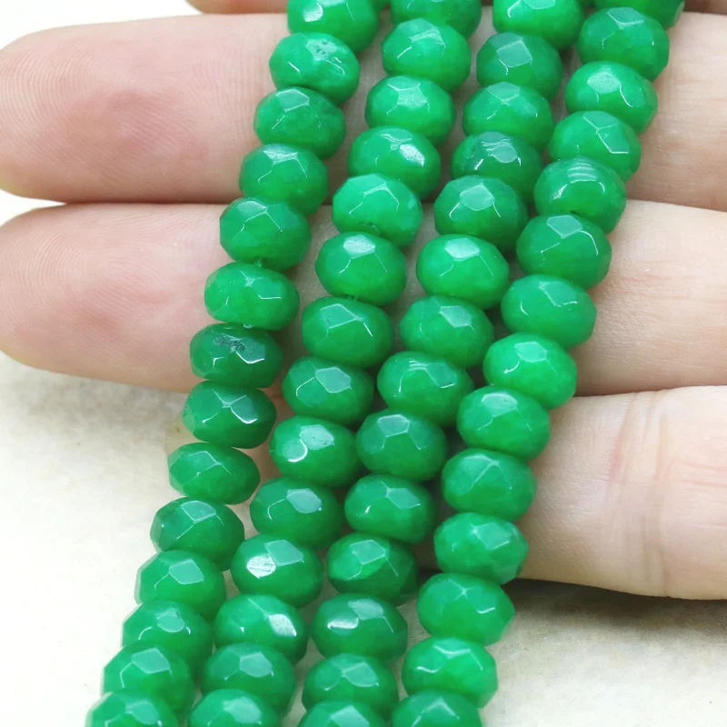 

Бусины зеленого халцедона 5 х8 мм, ограненные свободные бисеры в форме Абака, элегантные модные, «сделай сам» для изготовления ювелирных изд...