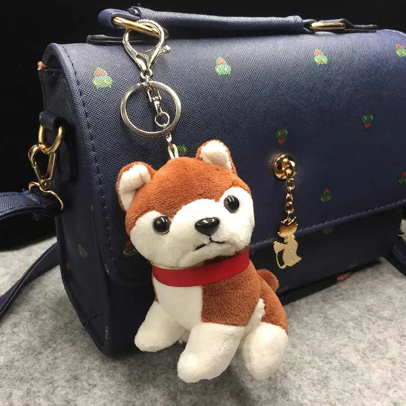 Милый Хаски брелок для ключей игрушка собаки брелки помпон животное кукольный