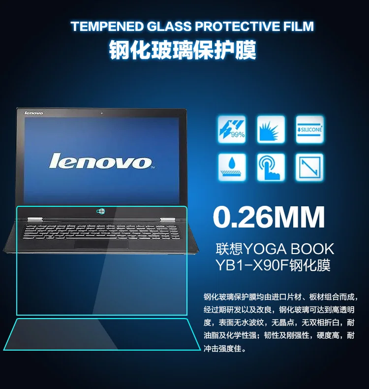 

Tempered Glass for Lenovo YB1-X90F 10.1" Screen Protector Film Mate Book Transparent Toughened Protective Slim Film