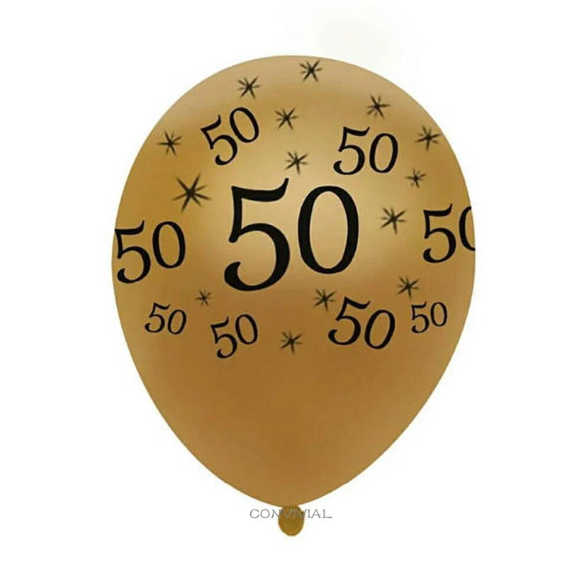 10 шт. 30th 40th возраст воздушных шаров из латекса 50th 60th черного и золотого цвета