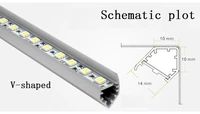 50mlot 72ledsm smd5050 led bar light 12v aluminum led strip light with v shaped aluminum channel