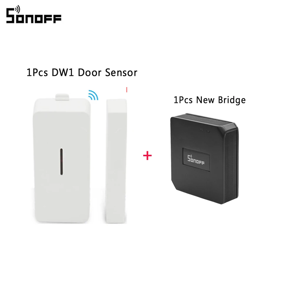 Умный дом сигнализация безопасности Sonoff PIR2 433 МГц RF PIR датчик движения сигнализация совместима с RF мостом для Alexa Google Home - Комплект: RF Bridge with DW1
