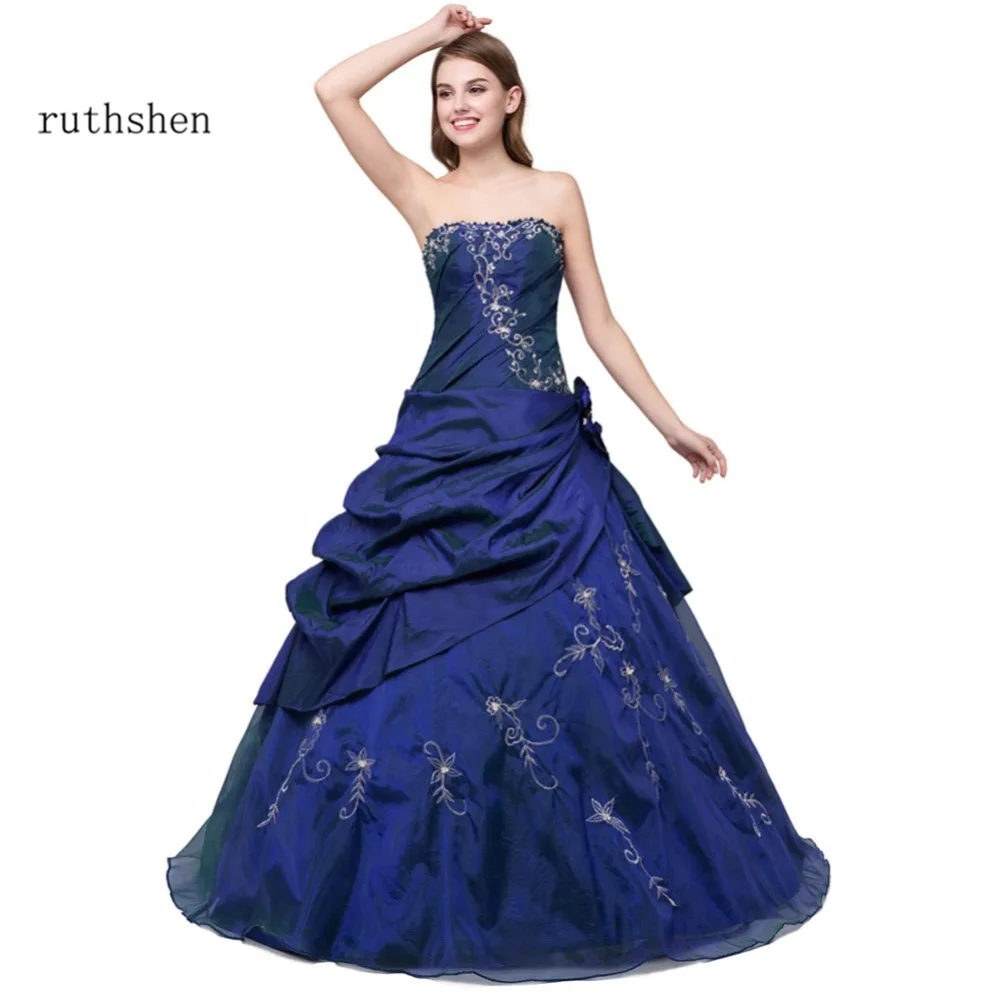 Ruthshen Vestidos De 15 Anos без бретелек фиолетовые плиссированные дешевые платья Quinceanera