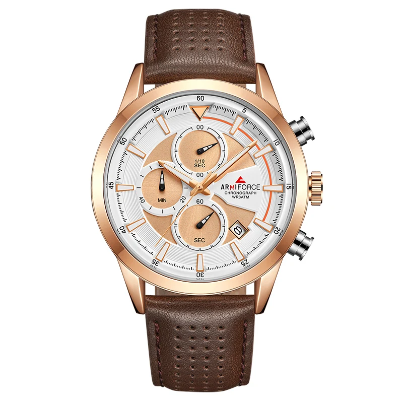 ARMIFORCE новый бренд Для мужчин кварцевые часы хронограф спортивные мужской