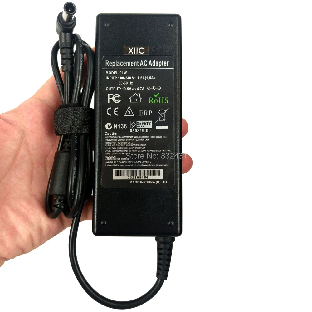 XiiC адаптер для ноутбука 19,5 V 4.7A для SONY VAIO VGP-AC19V PCG VGA VPC ТВ серии ноутбук AC зарядное устройство 90 Вт 6,5*4,4 мм