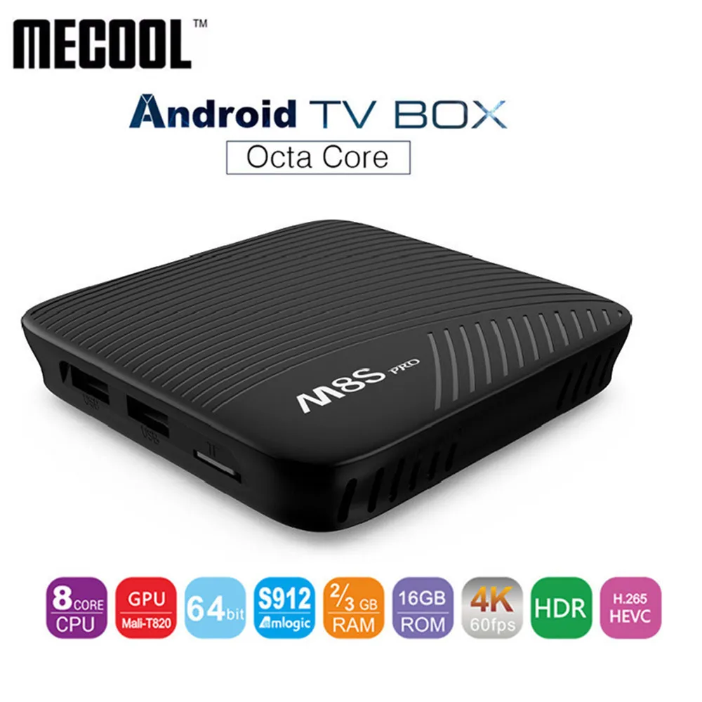 Mecool M8s Pro Android 7.1 Умные телевизоры Box Amlogic S912 64 бит Восьмиядерный UHD 4 К Bluetooth 4.1 2.4 г /5 Wi