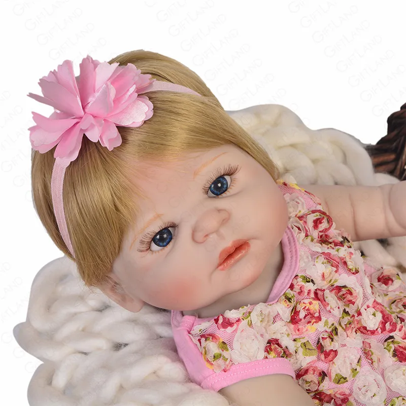 Новинка 2019 года силиконовые Reborn Baby куклы розовый 23 дюймов прекрасная кукла
