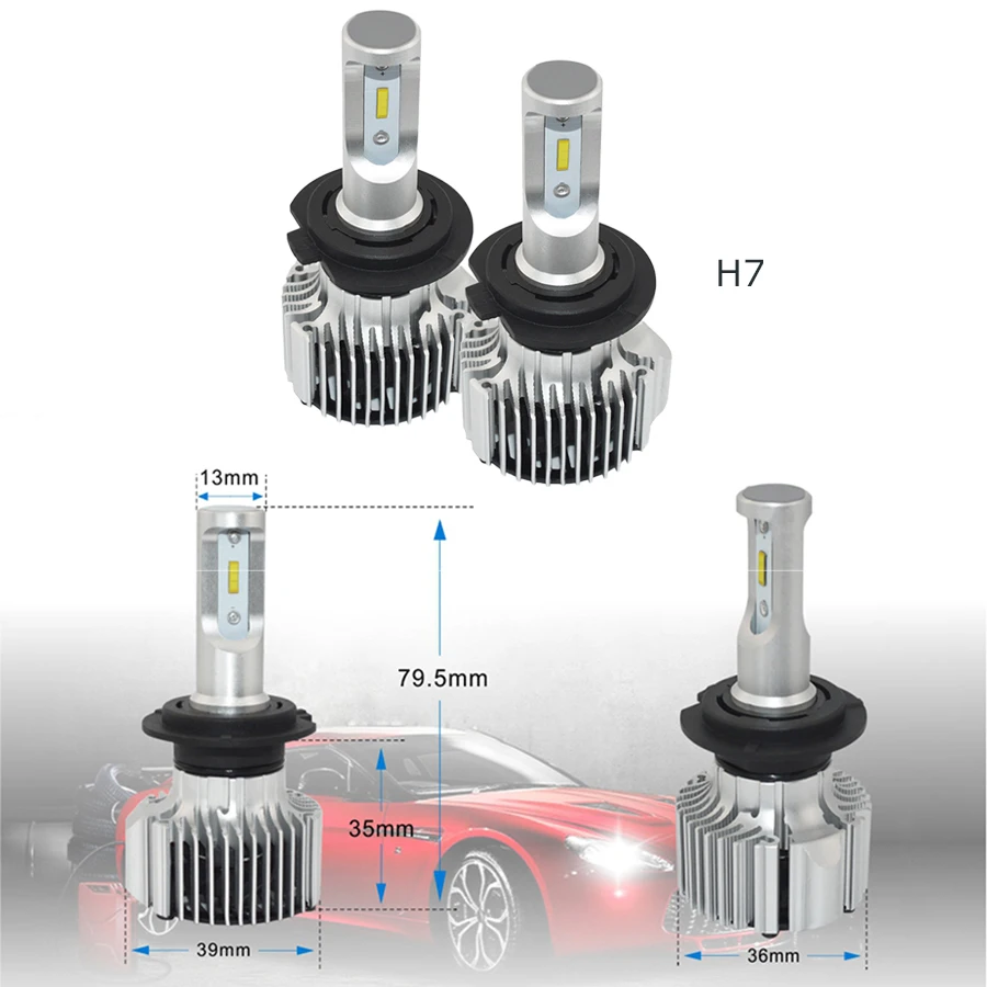 Автомобильный светодиодный светильник H7 H8 H11 H16 9005 9006 9012 HB3 HB4 H1R2 880 D1 D2 D3 D4