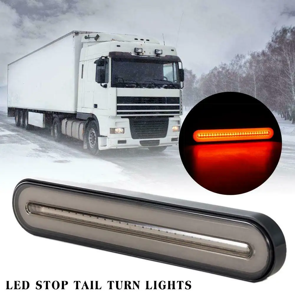 12-24V Trailer Tail Lights Universal Heavy trucks Halo Neon LED RV Trailer Truck Stop Flowing Turn Signal Brake Rear Tail Light