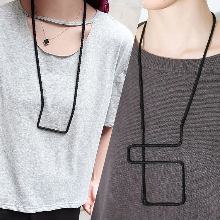 Женская и Мужская цепь простой черный свитер в стиле ретро|sweater chain|chain for womenchain