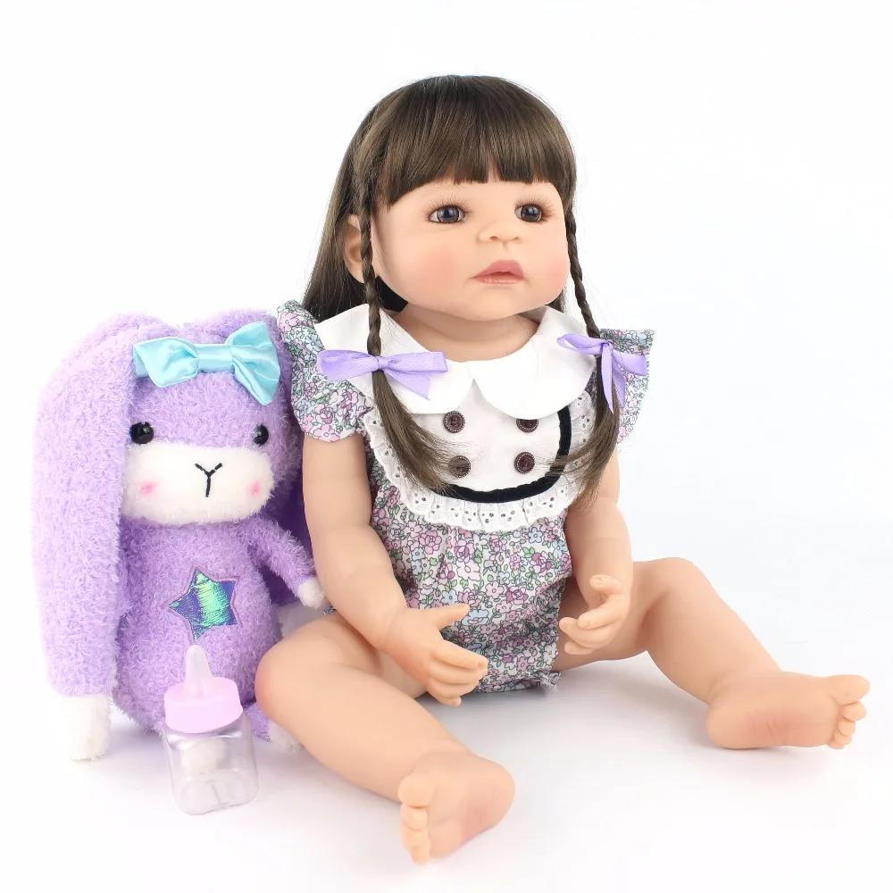 55 см полный силиконовый корпус Reborn Baby Doll игрушка для девочки новорожденная принцесса малыш младенцы Bebe классический Bonecas игрушка подарок на день рождения